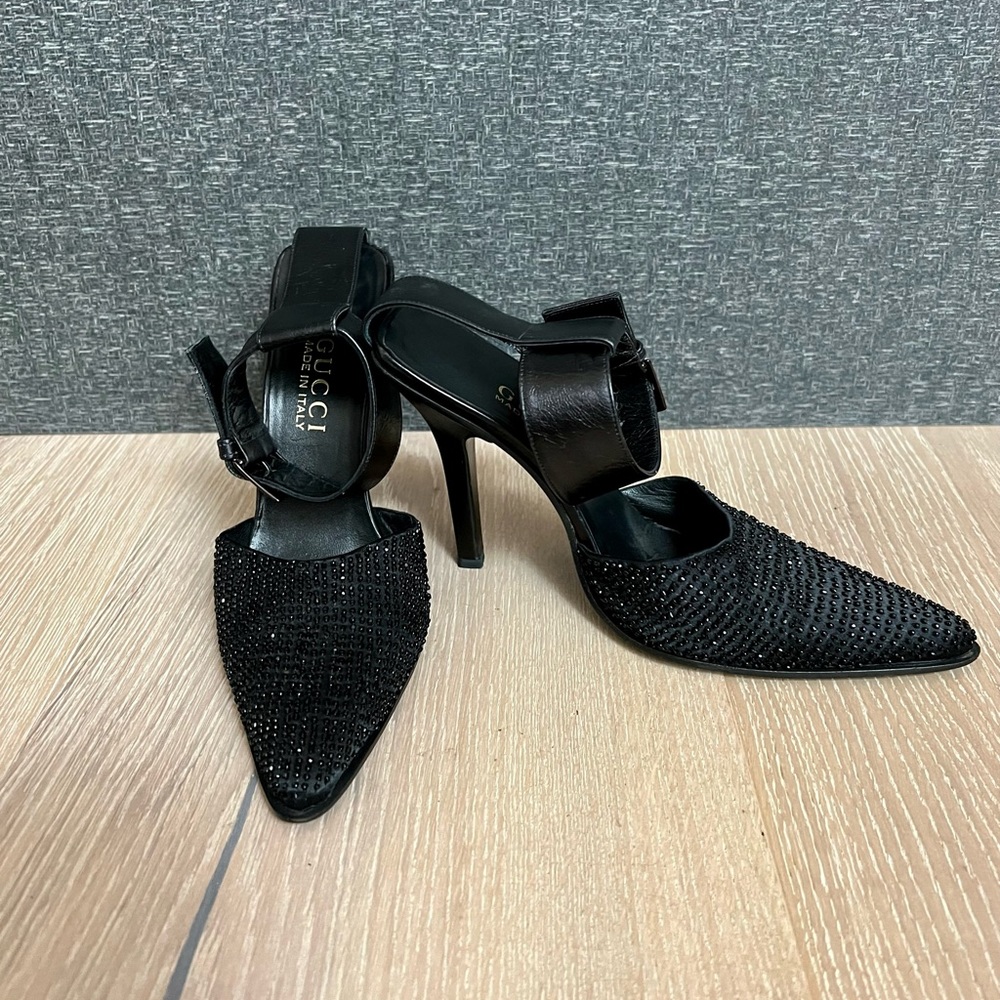 Vintage Gucci Leather Ankle Cuff and Beaded Toe Size 35 1/2 - Picture 2 of 10